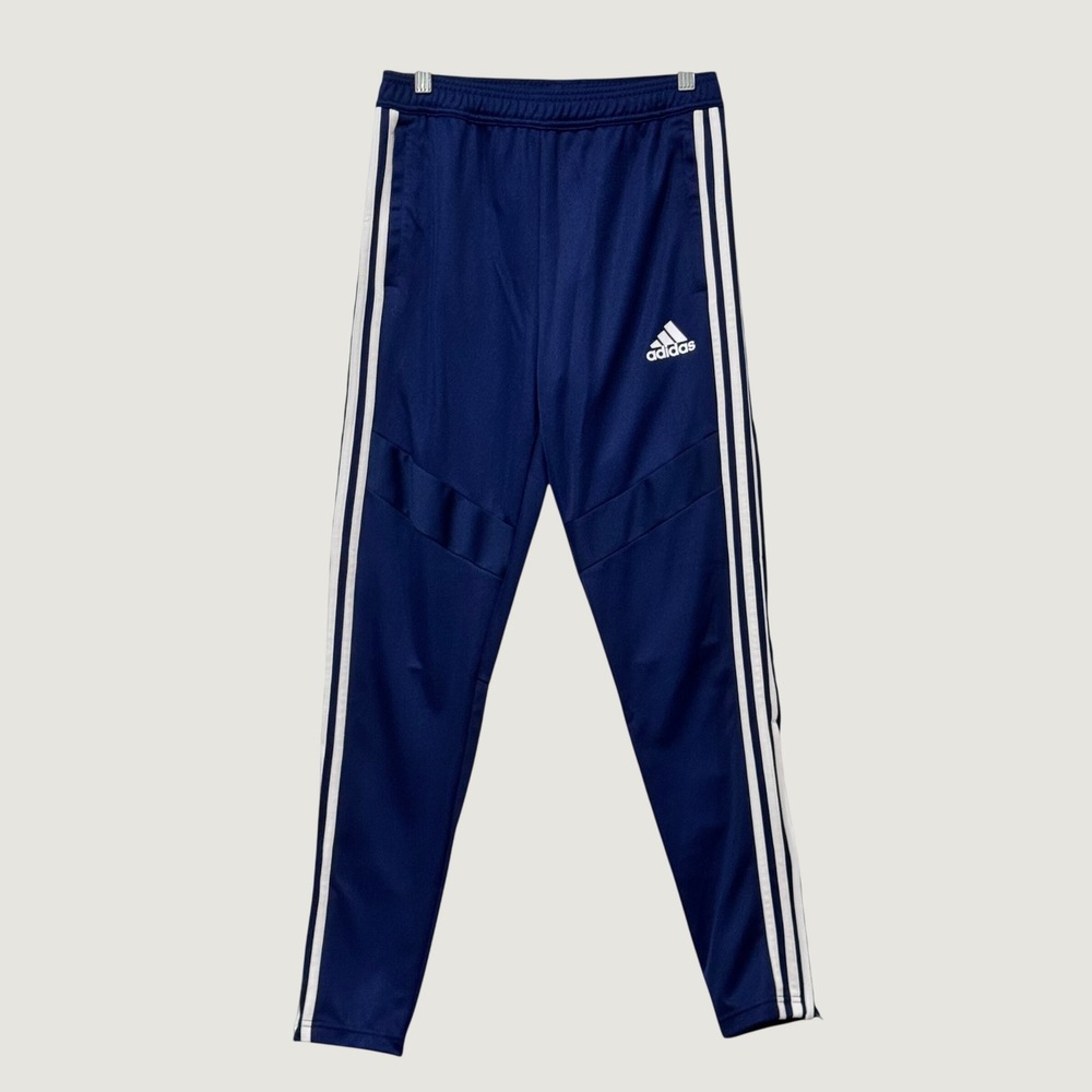Adidas pants mens S navy blue Tiro Aeroready soccer track pants tapered zip leg